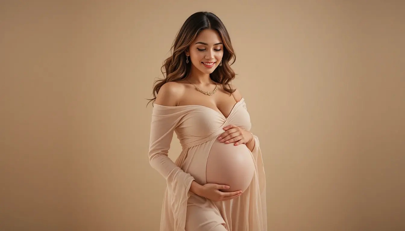 Foto maternity profesional ibu hamil dengan konsep elegan di Bandung