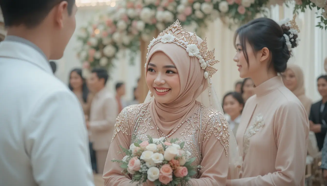 Foto hiburan musik live di acara wedding dengan suasana hangat dan meriah